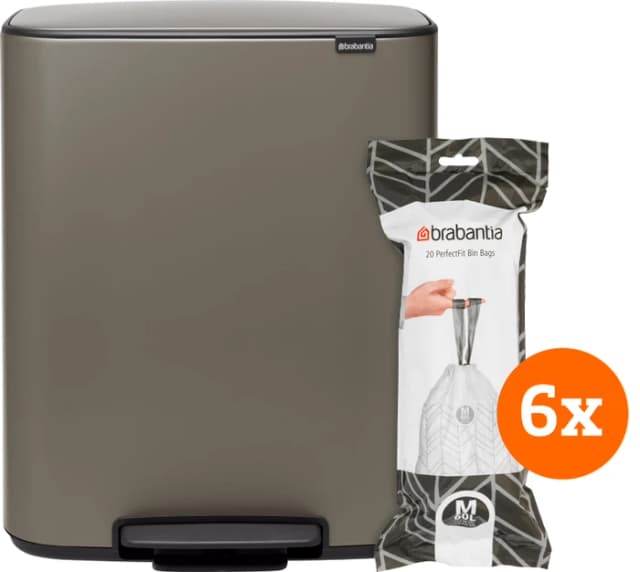 Thumbnail 15 de Brabantia Bo Pedal Bin 60 Liter Platinum
