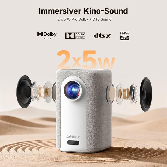 Thumbnail 5 de iSinbox 1200ANSI 4K Heimkino-Beamer mit Dolby Audio 📽