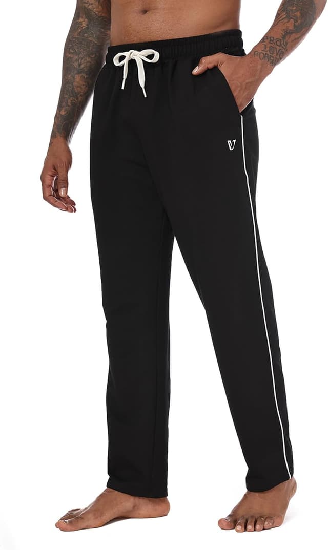 Detalle de Vortewind Jogginghose Herren aus Baumwolle mit 3 Taschen, atmungsaktiv & elastischer Bund