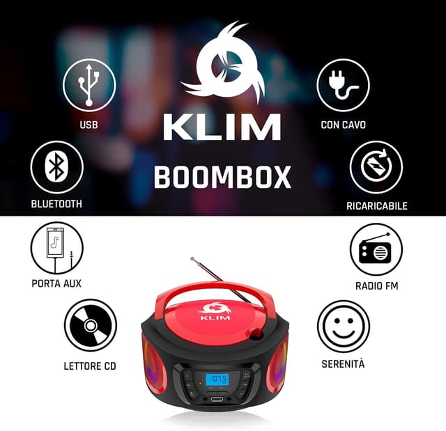 Thumbnail 3 de KLIM Boombox lettore CD portatile 🎶