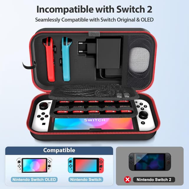 Thumbnail 1 de OIVO Switch Tasche fĂŒr Nintendo Switch OLED, 20 Spiele Aufbewahrung đź