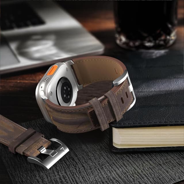 Detalle 2 de Genuine leather Apple Watch strap 49mm