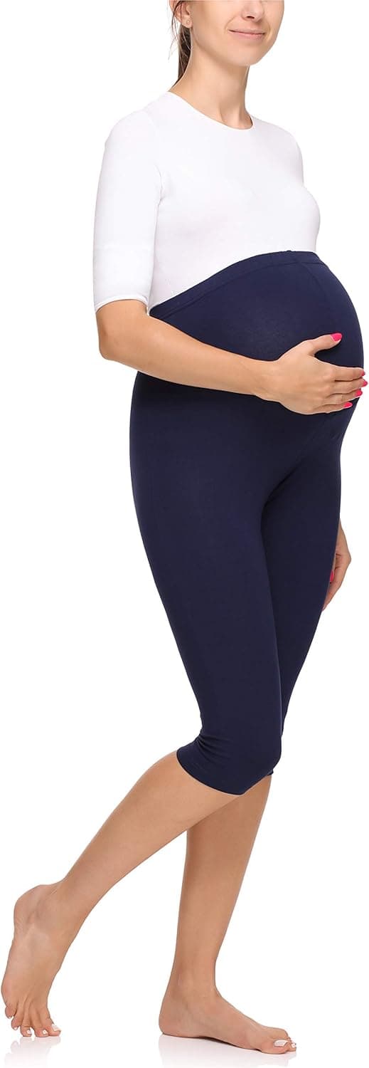 Detalle 2 de Legging de grossesse 3/4 Merry Style Maternité (MS10-298) taille haute, souple et extensible