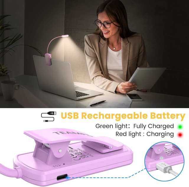 Thumbnail 5 de TEAMPD Luz de Lectura USB 10 LEDs recargable 600mAh