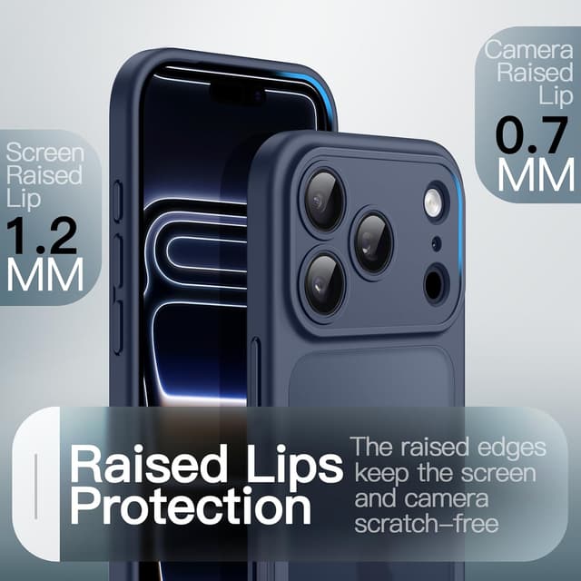 Detalle de JETech Cover Opaca Antiurto Grado Militare per iPhone 17 Pro 6,3" (blu scuro)