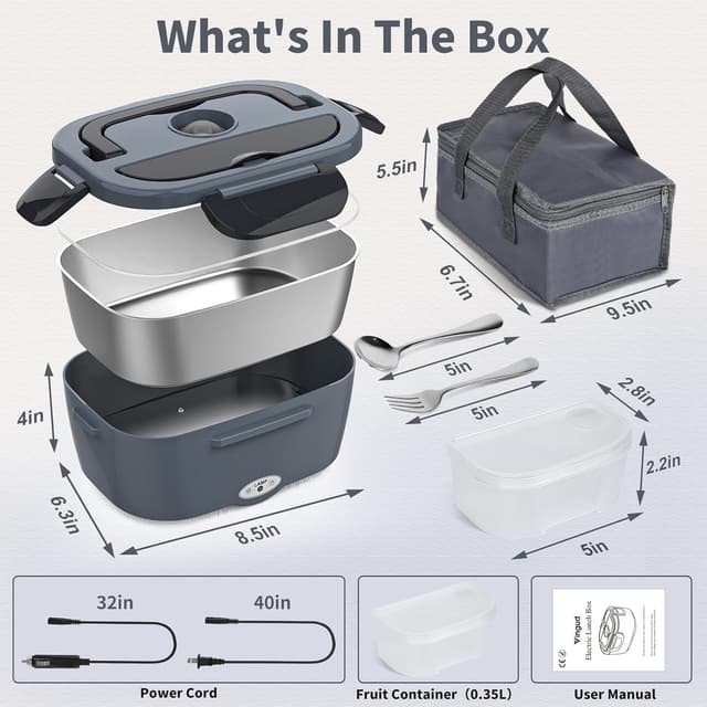 Thumbnail 5 de Vingud Electric Lunch Box 1.5L Portable 🍱