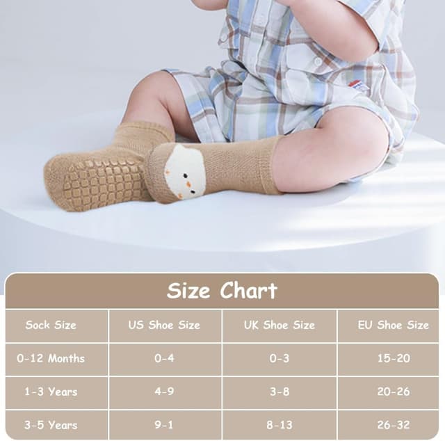 Detalle de Vicloon baby socks with grips, 5 pairs