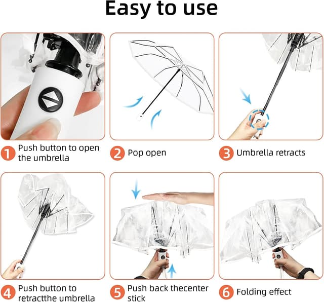 Thumbnail 6 de Defresit 38.6" Clear Folding Umbrella