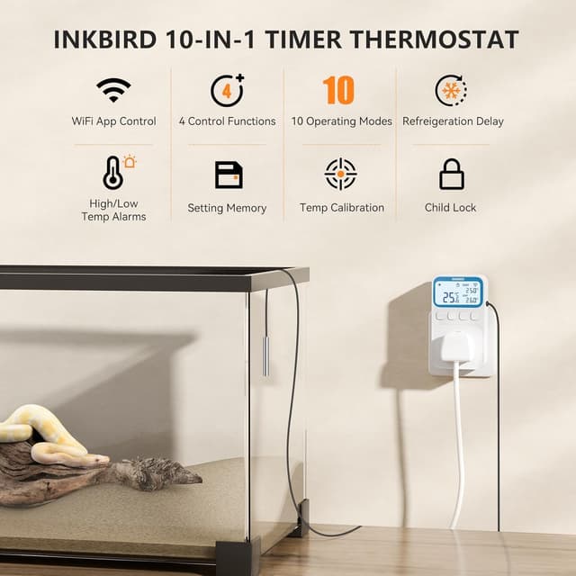 Detalle de Inkbird C236T WiFi Thermostat Plug Socket (Heating & Cooling) with App Control