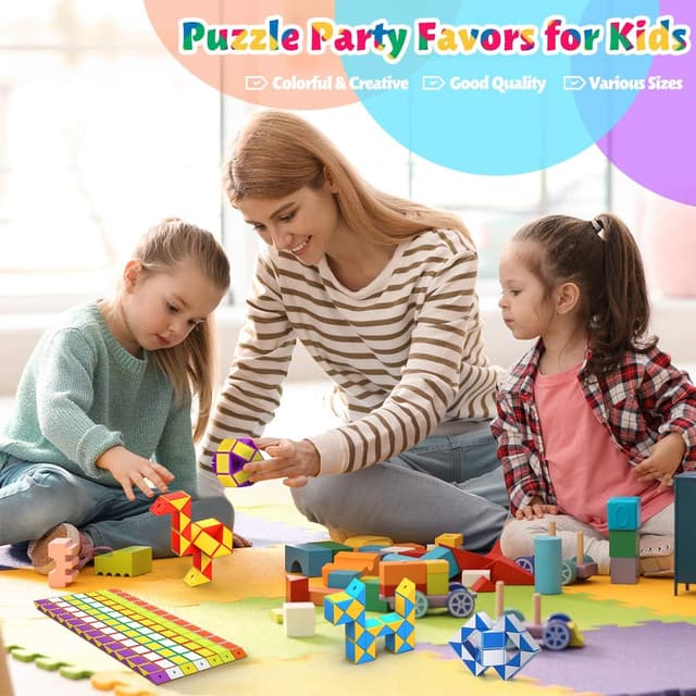 Detalle 2 de WEARXI Party Bag Fillers, 20 pack Magic Snake Cubes