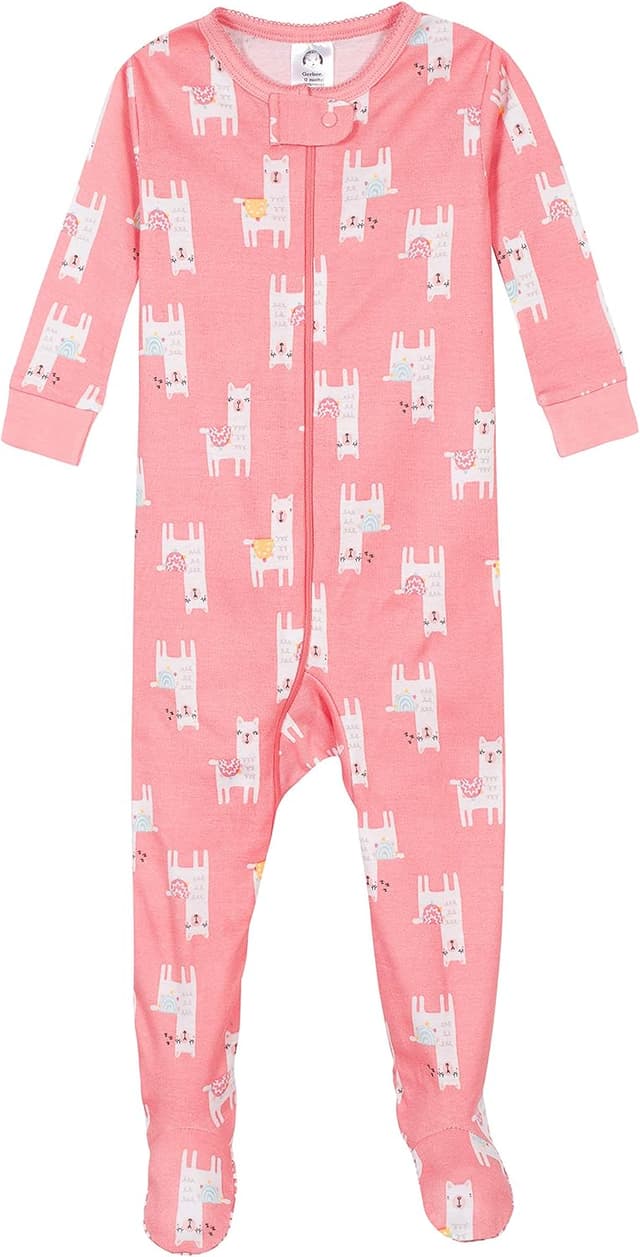 Detalle de Pyjamas bébé fille Gerber – Lot de 4 pièces à fermeture avant, ajustement près du corps