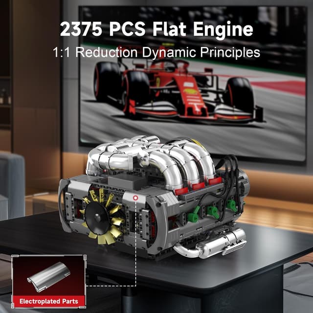 Detalle de Mould King Kit de construction de moteur boxer (2375 pièces)