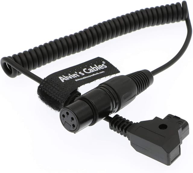 Detalle de Alvin's Cables XLR 4 Pin Female to D-Tap Coiled Power Cable for Practilite 602 & compatible camcorder/monitors