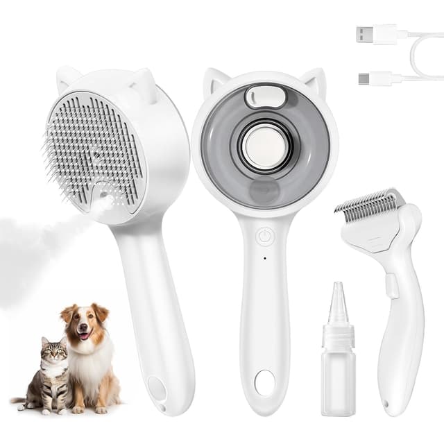 Detalle de Dampf Katzenbürste 2-in-1 Set mit Nebel