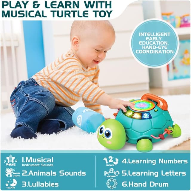 Detalle 2 de Jyusmile Musical Turtle Baby Toy 6-12 Months