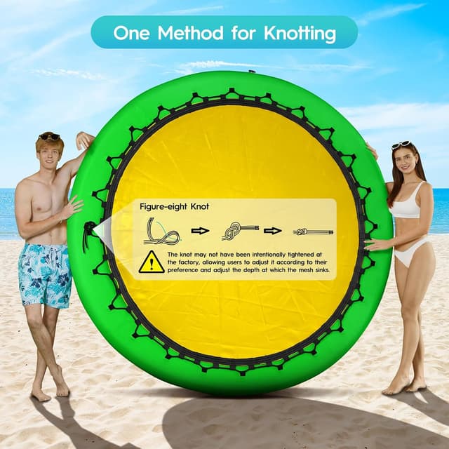 Detalle 2 de CALOBANA 8ft Inflatable Round Water Hammock Floating Ring Dock Platform for Adults