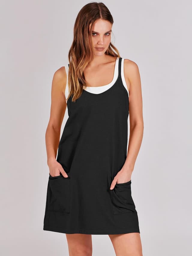 Detalle de ANRABESS Women Athletic Dress Mini Romper with Built-in Shorts (Summer Tennis/Workout)