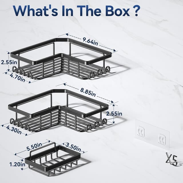 Thumbnail 6 de YASONIC Shower Caddy with 12 Hooks ⚙