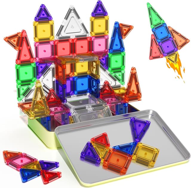 Detalle de 65PCS Mini Travel Magnetic Tiles Set