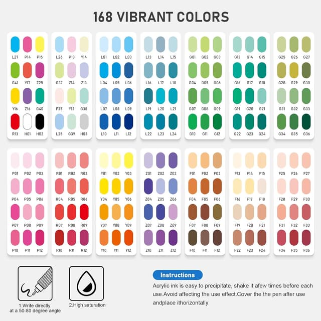 Thumbnail 1 de Sonlaryin 168 couleurs feutre acrylique ⚚