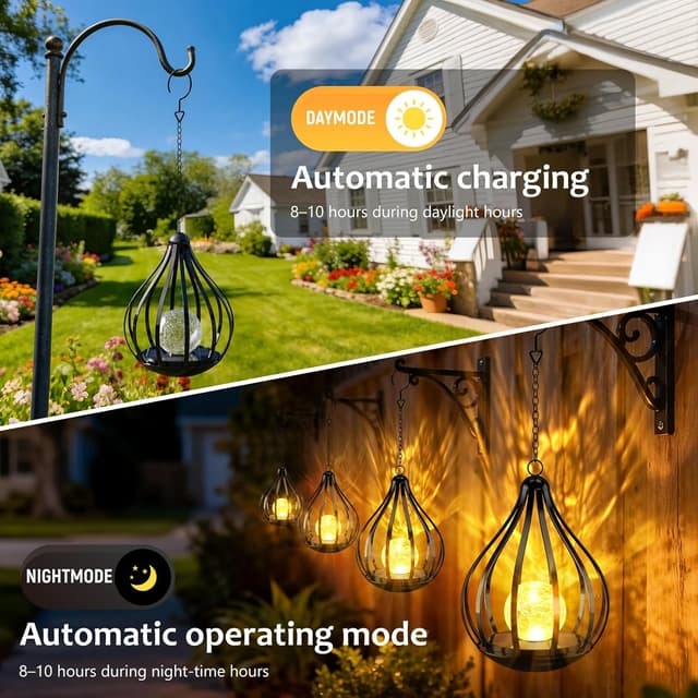 Detalle de KagoLing solar garden lanterns 2 pack