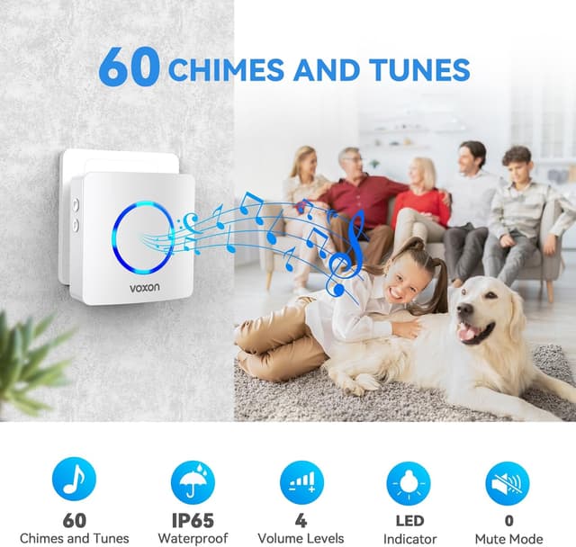 Thumbnail 1 de VOXON Wireless Doorbell 400m with 2 Receivers