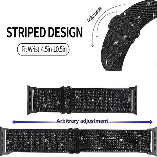 Detalle 2 de Adjustable Elastic Replacement Strap 4 Pack for Apple Watch