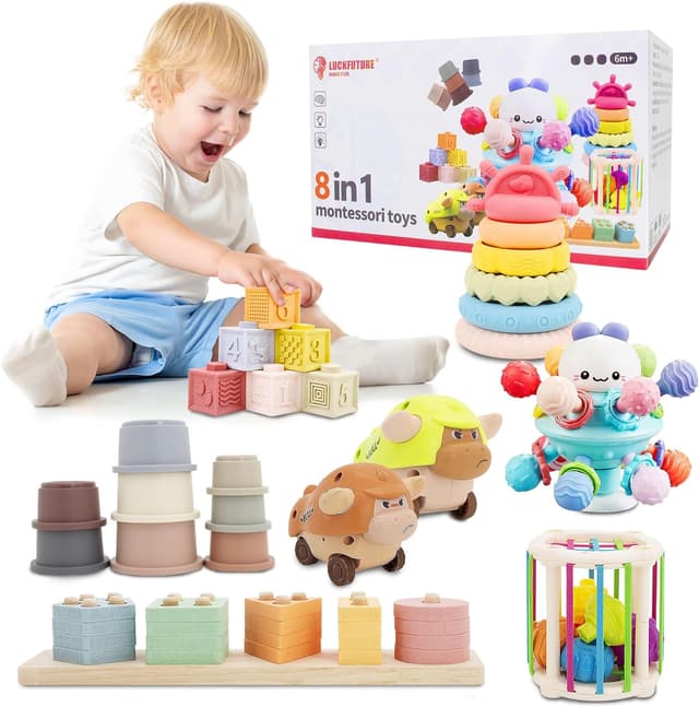 Detalle de LUCKFUTURE 8-in-1 Montessori Baby Toy Set (6 to 18 Months)