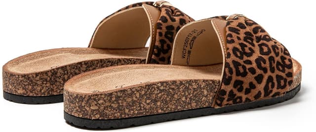 Detalle 2 de JOMIX Mules femme à nœud et imprimé fleurs : claquettes/sandales plates pour plage, piscine et douche