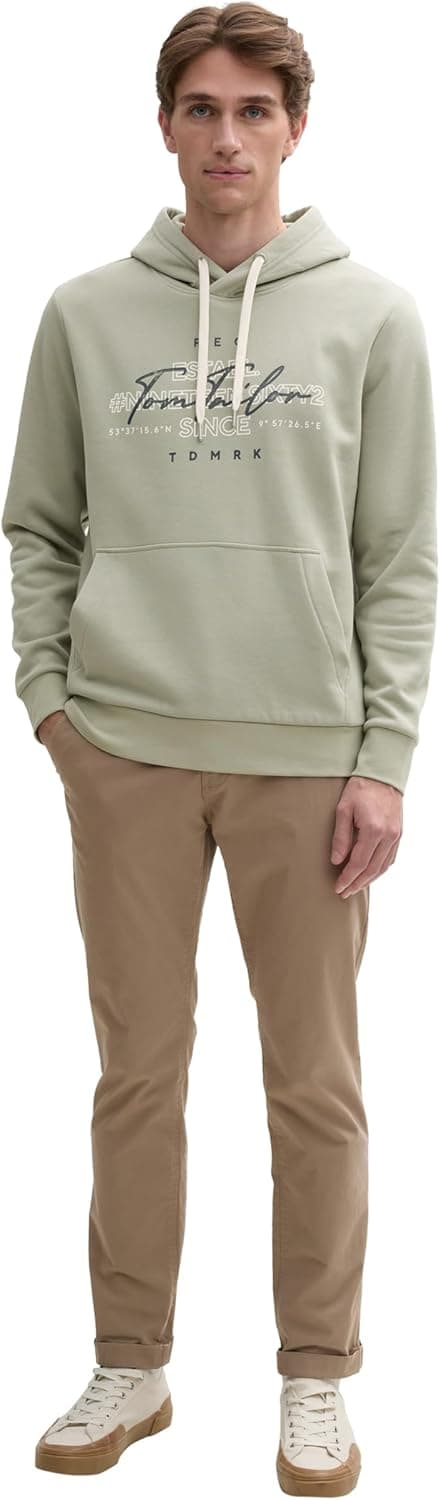 Detalle 2 de TOM TAILOR Maglia di Tuta Uomo con cappuccio e tasca a marsupio