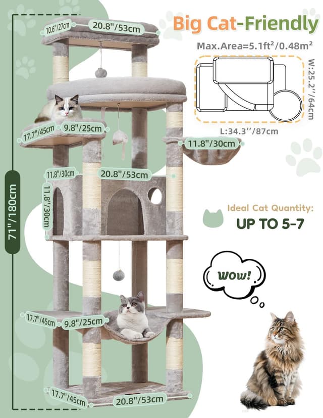 Detalle 2 de Taoqimiao Cat Tree 180cm for big cats