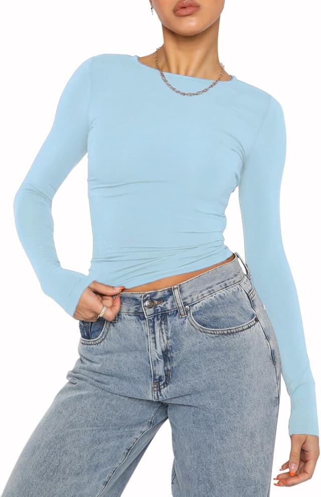 Detalle 2 de Kukeyiee crop top long sleeve slim fit