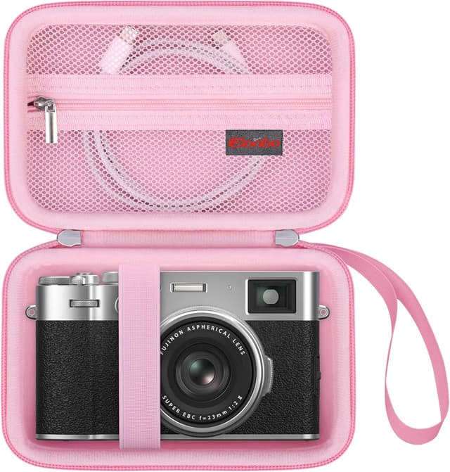 Detalle de Elonbo Carrying Case for Fujifilm X100VI / X100V / X100F / X100S / X-E5 (Pink) hard travel bag