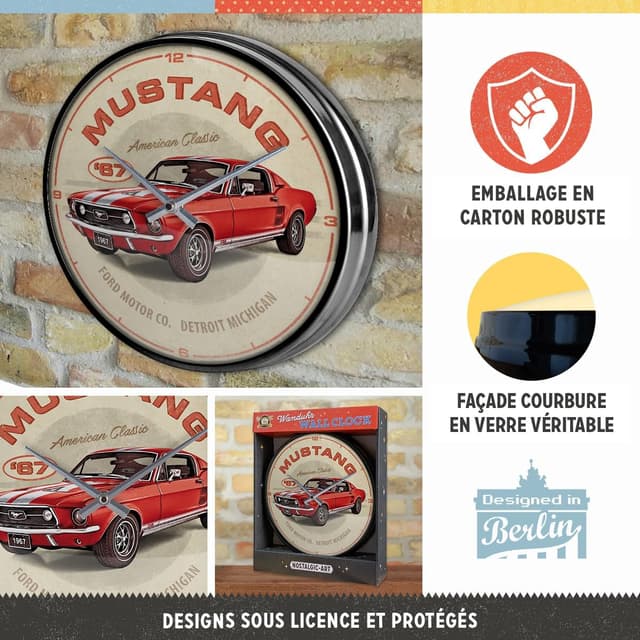 Thumbnail 2 de Nostalgic-Art Horloge rétro Ford Mustang GT 1967