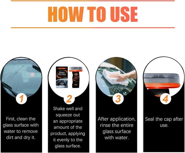 Detalle 2 de 2PCS Glass Oil Film Remover Roll-On for Cars (100ml) with Cleaning Board