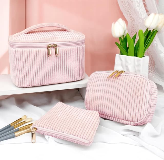 Detalle 2 de beifon 3er Set Kosmetiktaschen & Kulturbeutel mit Blumenmuster – in 3 Größen