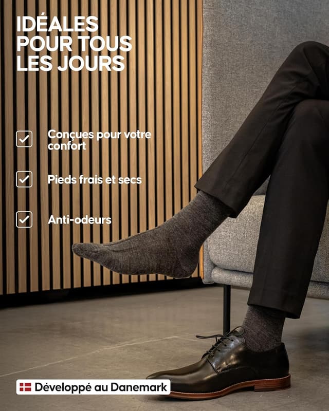 Thumbnail 2 de DANISH ENDURANCE Chaussettes en Laine Mérinos pour Hommes