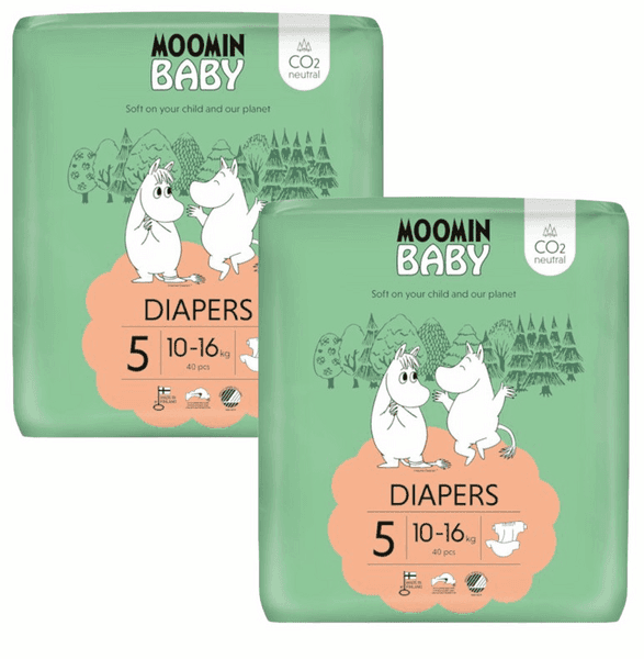 Detalle de Moomin Baby Pañales Talla 5 🍼 2x40 uds (10-16 Kg)