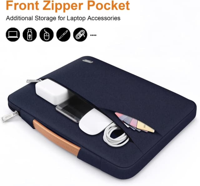 Detalle 2 de TECOOL 14 Inch Laptop Sleeve Protective Case (Dark Blue) for 14-inch laptops and some 15-inch models