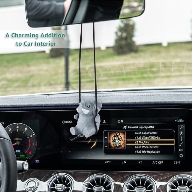 Detalle de VIPbuy handgefertigte schwingende Elefantenfigur aus Holz fürs Auto (Autospiegel-Anhänger)