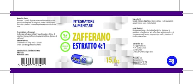 Thumbnail 5 de Hepatica Zafferano 800 mg equivalente (estratto 4:1) 60 capsule vegane