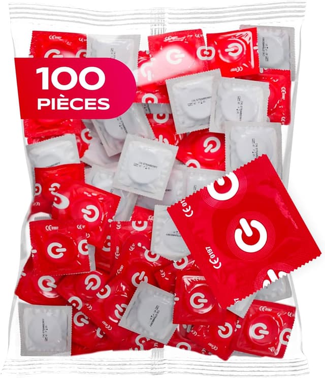 Detalle de ON) Préservatifs Super Fins 54 mm – pack de 100, ultra fins (0,055 mm) avec gel lubrifiant silicone