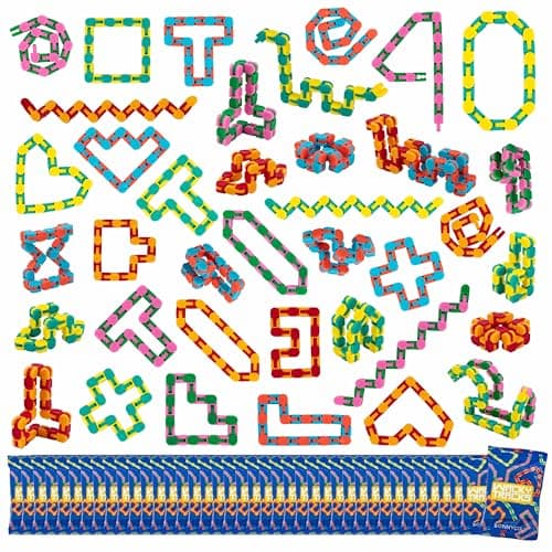 Detalle de BONNYCO Wacky Tracks Pack 40: juguetes sensoriales antiestrés de bolsillo para niños de 3 a 12 años