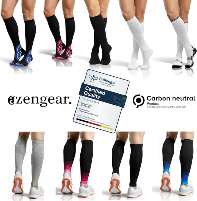 Thumbnail 6 de aZengear Calf Compression Sleeves (L–XL) for Shin Splints, Calf Support & Muscle Cramps – Pink/Black