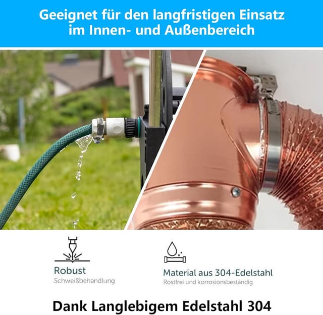 Detalle 2 de MUZHUPGUZ 12er Schlauchschellen Set aus 304-Edelstahl, einstellbar 16–27 mm