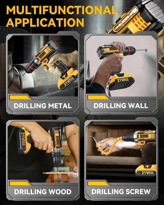 Thumbnail 6 de KELNOW Cordless Hammer Drill Set 21V