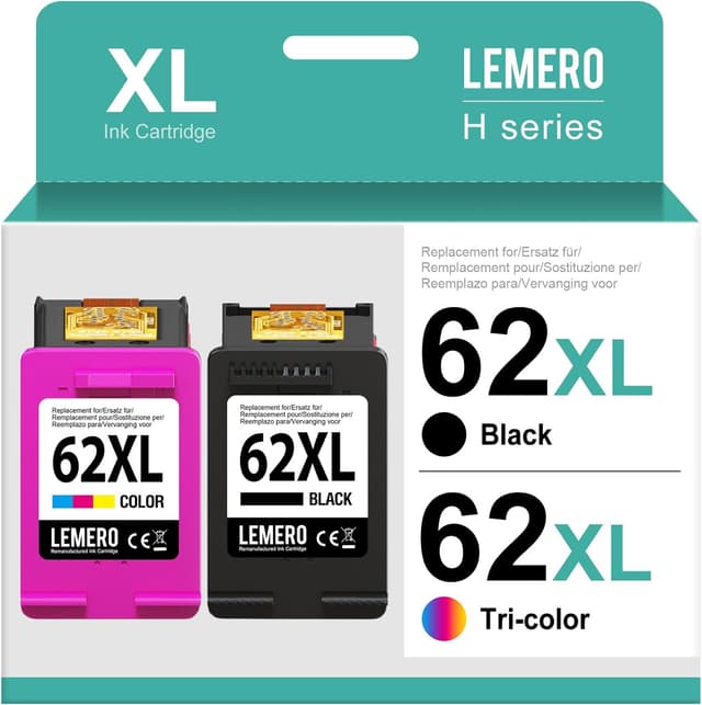 Imagen de Lemero 62XL Patronen Schwarz Farbton Schwarz 2er-Pack en OfertitasTOP
