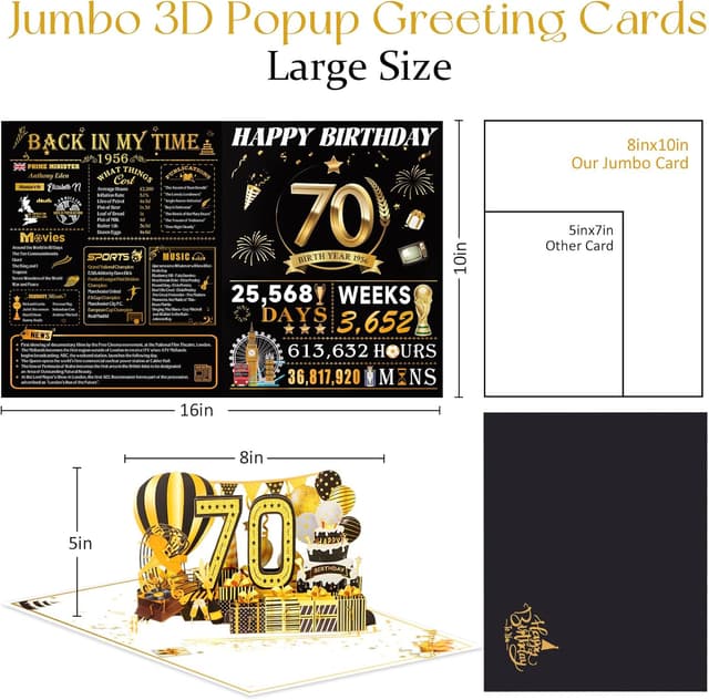 Detalle de 70th Birthday 3D Pop-Up Card for Grandma