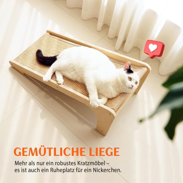 Thumbnail 6 de PETKARAY Kratzbrett Katze (L-förmig) 68 cm – Sisal-Kratzpad für Wand & Ecke, mit Katzenminze und Mausspielzeug