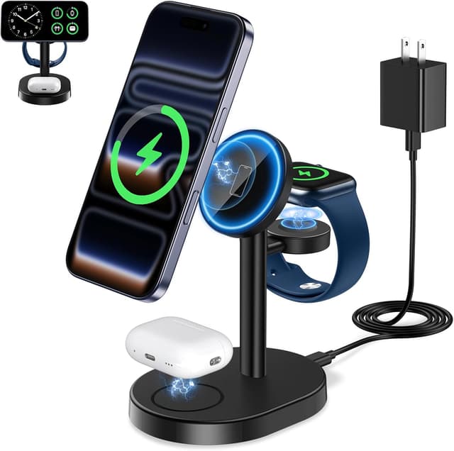 Detalle de Hevanto 2026 15W Wireless Charging Station